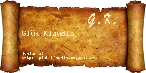 Glük Klaudia névjegykártya
